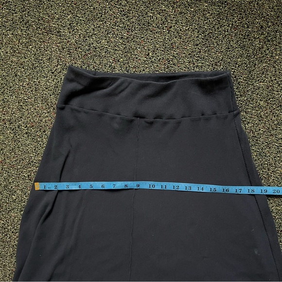 Navy Blue Ribbed 94% Cotton A-Line High-Waist Maxi Stretch Casual Modest Skirt S - Picture 15 of 16
